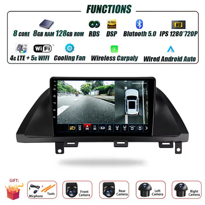 Car Radio For Honda Odyssey 2005 - 2010 Multimedia Stereo Video Player Navigation GPS Carplay 4G WIFI Android Auto 360 Camera BT