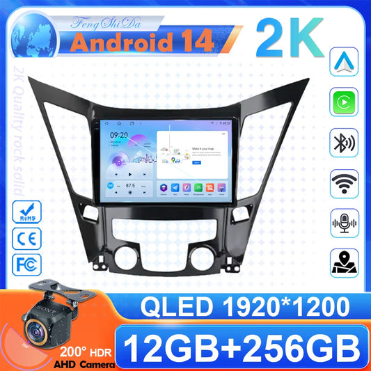 Android 14 Car Radio for Hyundai Sonata 6 YF i40 i45 2011 - 2015 4G Multimedia Player GPS Navigation no 2din dvd