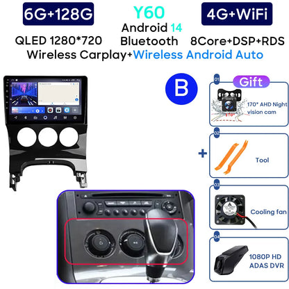 Car Radio Android 14 For Peugeot 3008 5008 2009-2016 LHD Navigation GPS Android Stereo Multimedia Player Screen No 2din 4G Wifi
