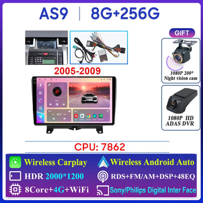 Car Radio Carplay For Land Rover Range Sport 2005 2006 2007 2008 2009  Multimedia Player GPS Navigation Android Auto 5G Wifi