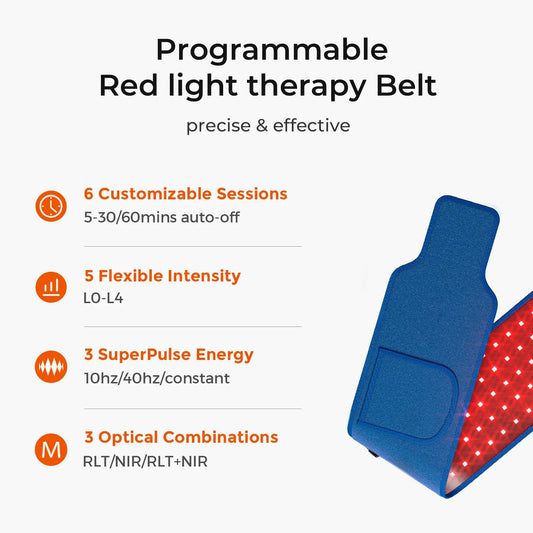 100 LED Red Light Therapy Massage Machine For Body Health Care Fat Loss Belt Infrared Lamp Back Pain Relief Waist Heating Belt
