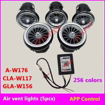 12-color For Benz A/CLA/GLA W176 W117 W156 LED Air Vent Outlet Backlight Nozzle Atmosphere Lamp Door Dashboard Ambient Light