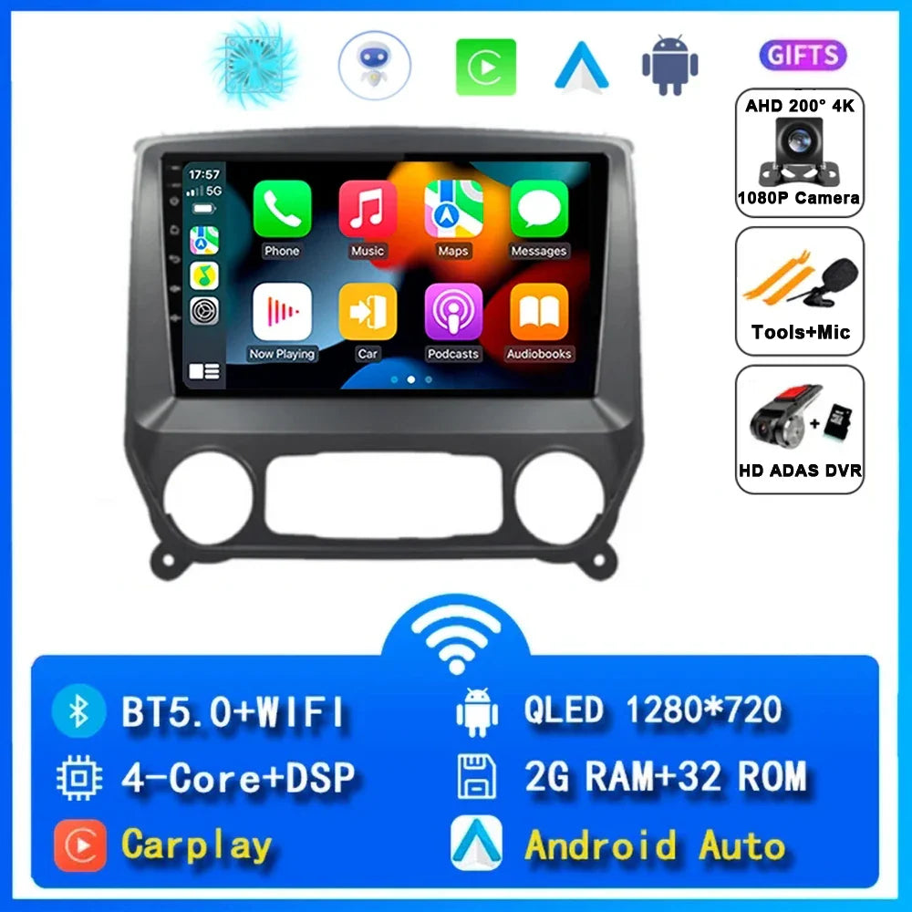 Android 14 Car Radio For Chevrolet Silverado 3 GMTK2 2014 2015 2016 2017 2018 Carplay Auto Multimedia Player Stereo DSP WIFI 4G