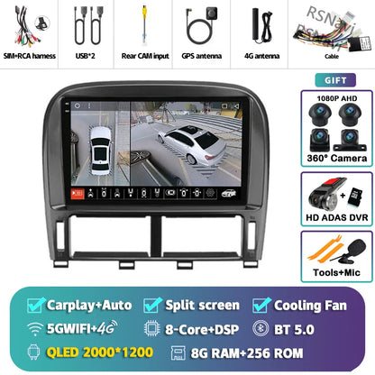 Android 14 Carplay Auto Car Radio Multimedia Player For Lexus LS430 XF30 LS 430 2000 - 2006 DSP Autoradio Stereo 2din Head Unit