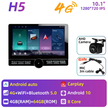 10.1 Inch Android 10 2 Din Car Radio Multimedia  Large Screen Head Unit Carplay Android Auto Navigation GPS WiFi FM