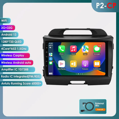 Hizpo Android 13 Car Radio GPS For KIA Sportage 3 2010 2011-2016 Multimedia Video Player 2din Navigation AUTO Stereo Head Unit