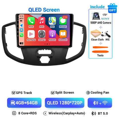 Android 15 Wireless Carplay&Auto WIFI+4G For Ford Transit 2015 2016 2017 2018 Car Radio Multimedia Video Player GPS Stereo 2din