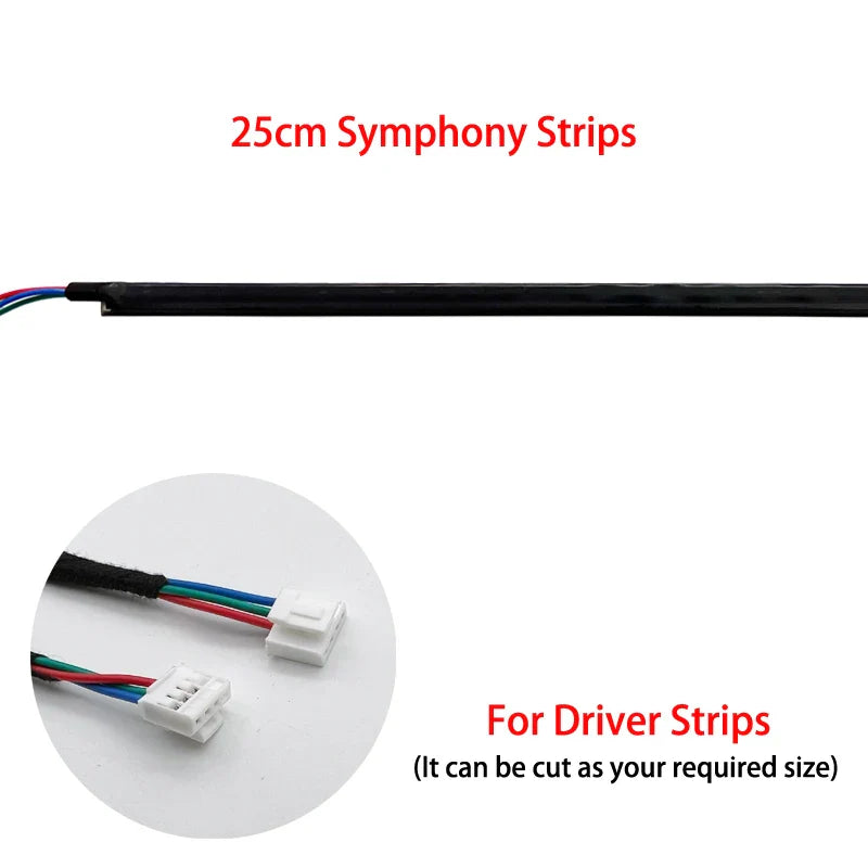 18 in 1 LED Symphony Guide Fiber Optic Car Ambient Lights Replacement Interior Acrylic Light Atmosphere for Replace the Broken
