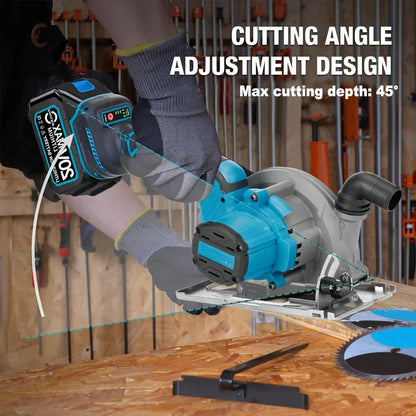 Brushless Circular Saw 150mm Cordless Electric Saw Adjustable Wood Cuttiing Machine Handheld Woodworking Saw for Makita Battery power tools