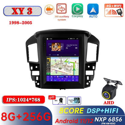 Android 11 Car Radio For Lexus RX300 Toyota Harrier 1998-2003 2004 2005 GPS Navigation Multimedia Carplay DSP For Tesla Style