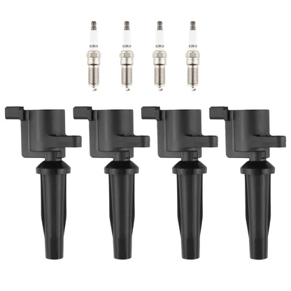 4 Ignition Coils & Spark Plugs For Lincoln Mercury Ford 2.0L/2.5L L4 UF621 5019