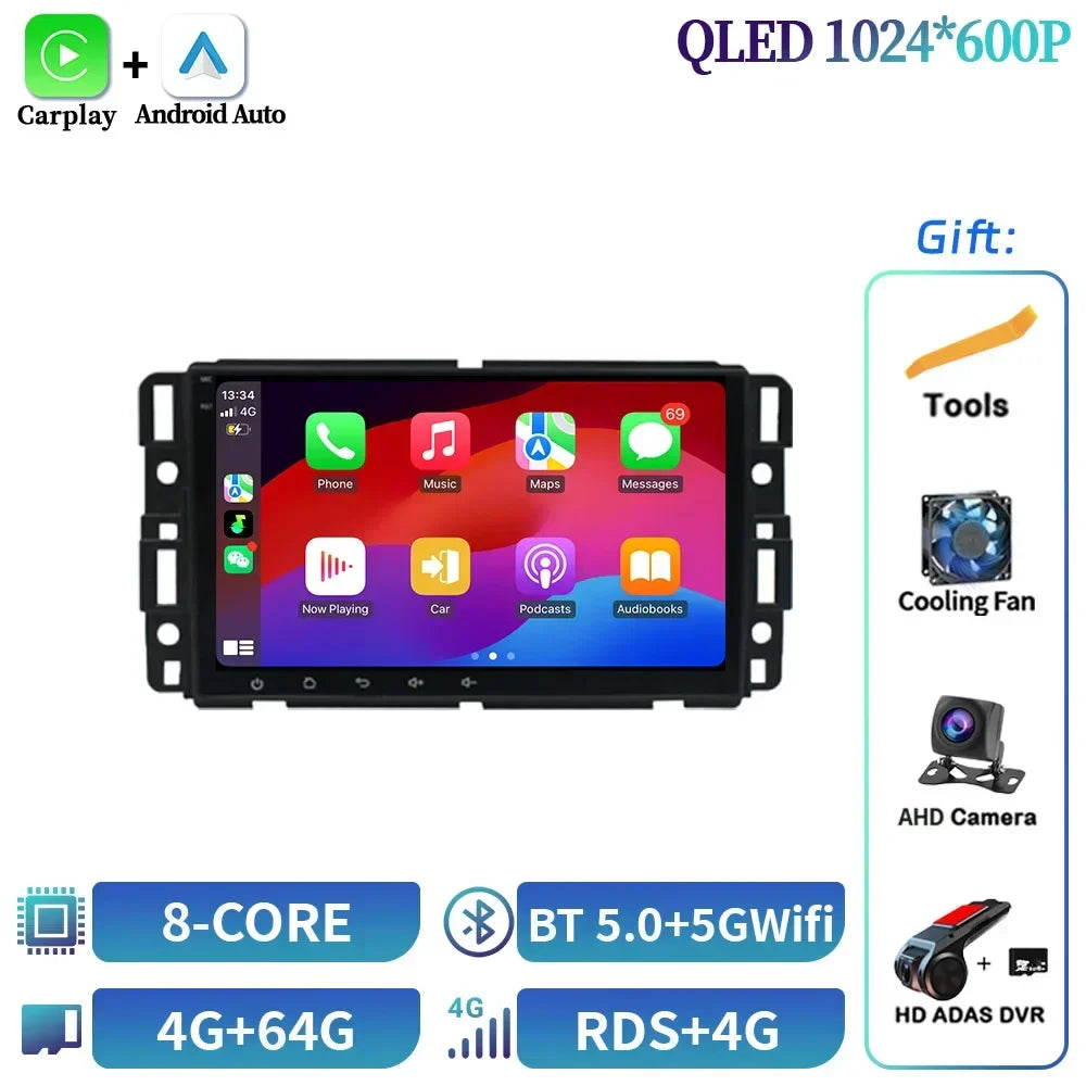 8inch For Chevrolet Silverado Impala GMC Yukon Acadia Sierra Mirror Link Android OS Car Radio Wireless Carplay 6+128G Screen