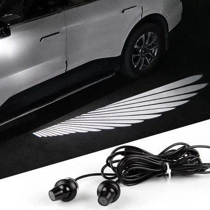 2pcs Car Side Rearview Mirror Welcome Lights Angel Wing Dynamic Projection Lamp Projection Lamp Cool For All Brands All Models