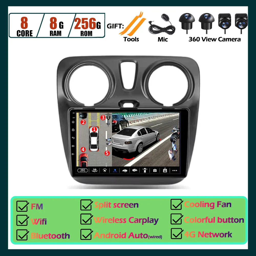 Carplay Android Auto Touch Screen For Renault Dokker For Lodgy Dacia 2012 - 2020 Automotive Multimedia Player Car Accessories