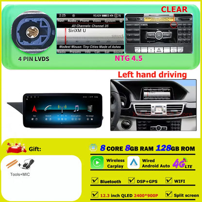Car Radio Multimedia Android 14 For Mercedes Benz E Class W212 2009-2015 Auto Navigation GPS WIFI 4G Wireless CarPlay DSP Stereo