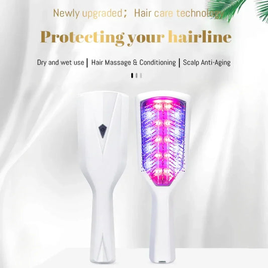 Led Mask Red and Blue Light Massage Therapy Devices Hair Growth Comb Led Infrared lamp Electric Massage Comb Relax Head Massage