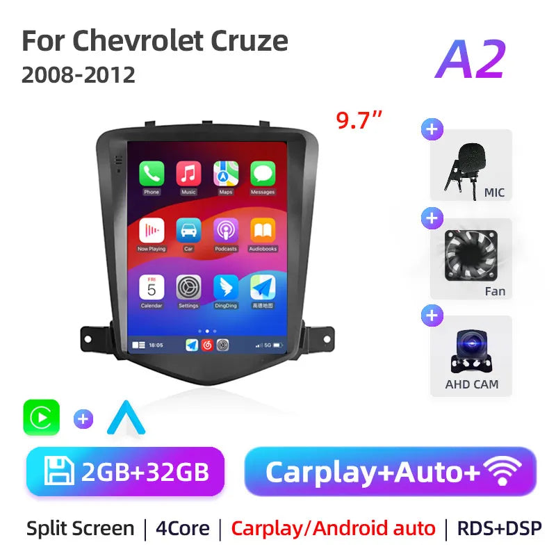 2Din Car Radio For Chevrolet Cruze J300 2008 2009-2012 Stereo Multimedia Video Player Navigation GPS Carplay 4G Android 11