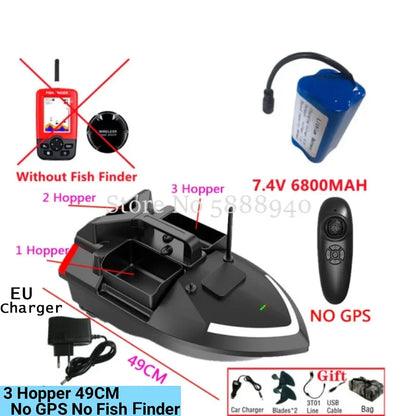 99GPS Smart Cruise Sonar Fish Finder High Speed RC Fishing Boat 4Hopper 600M 3KG Waterproof Lighting Remote Control RC Bait Boat