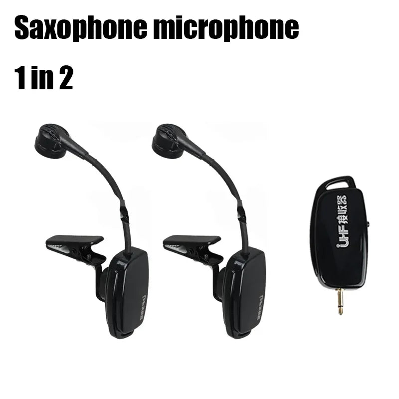 UHF 2.4G Professional Wireless Instrument Microphone for Saxophone Trumpet Sax Wireless Receiver Transmitter 50M Range Plug