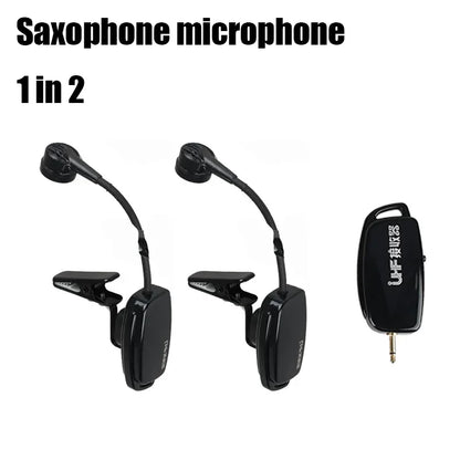 UHF 2.4G Professional Wireless Instrument Microphone for Saxophone Trumpet Sax Wireless Receiver Transmitter 50M Range Plug