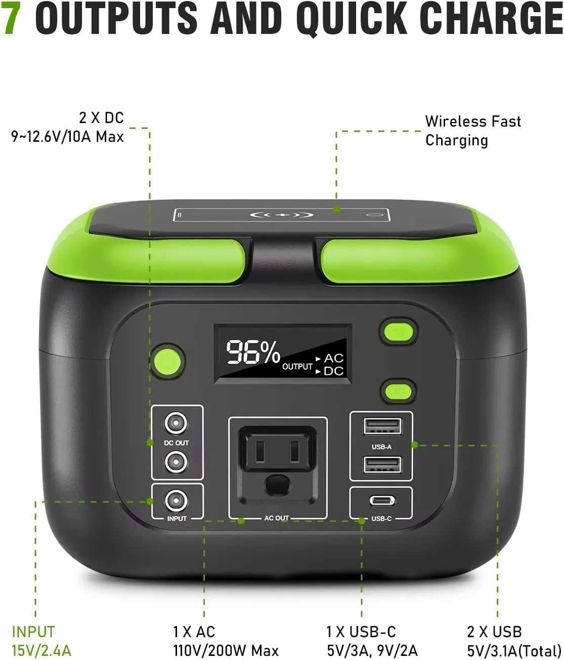 Portable Power Station 600W Outdoor Charging Solar Generator 135200mAh for Mobile Phone Laptop Camping