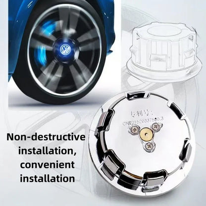 For Volkswagen wheel hub LED light caps floating luminous wheel hub covers suitable for Golf 4/6/7 Touran Passat Tiguan Polo