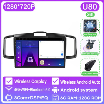 WIFI For Honda Freed 1 2008 - 2016 Car Radio Multimedia Video Player Navigation GPS Android Auto QLED Screen No 2din 2 din DVD