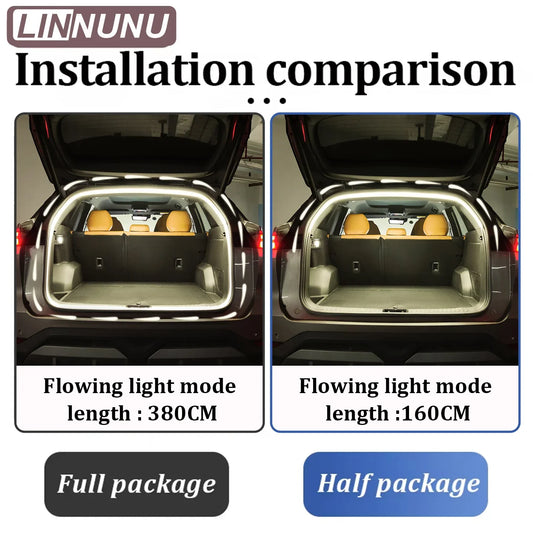 LINNUNU Rear Trunk LED Flowing Light Bar Strips Trunk Interior Decor Lamp Strip For Geely Monjaro Starray Atlas Preface Okavango