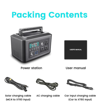 1024Wh Portable Power Station 1000W Solar Generator 320000mAh Lifepo4 Battery 220V Energy Storage Supply Camping Campervan RV