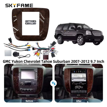 SKYFAME Car Frame Fascia Adapter Canbus Box Decoder Android Radio Dash Fitting Panel Kit For GMC Yukon Chevrolet Silverado Tahoe