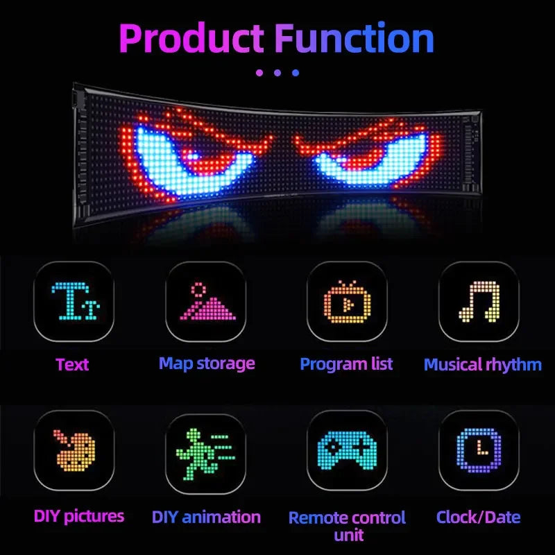 For Toyota Highlander XU20 XU40 XU50 XU70 APP Control Car Demon Eyes Vehicle Signal Lights LED Eyes Light Warning Strobe Lights