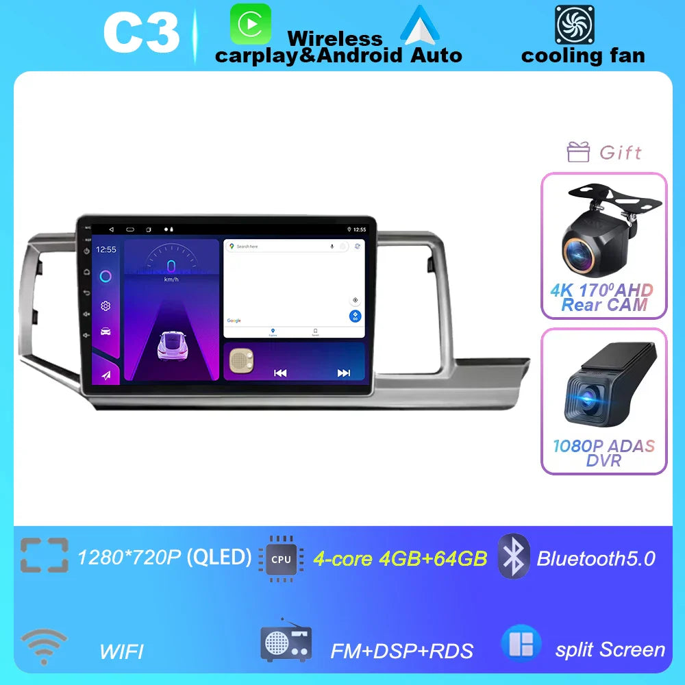 Android 14 Car Radio for Honda Stepwgn 2.0 RK 2009-2013-2015 Multimedia Video GPS Player BT Carplay 2din Navigation NO 2din