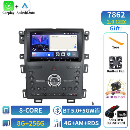 Car Radio Android 14 For Ford Edge 2011-2015 Multimedia Navigation Wireless Bluetooth Carplay 7862 8+256 radio 2K QLED Screen