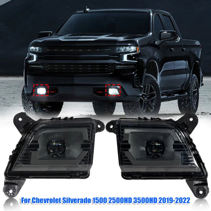 2pcs Car Front Bumper Driving Fog Lights Kit for Chevrolet Silverado 1500 2500HD 3500HD 2019-2022