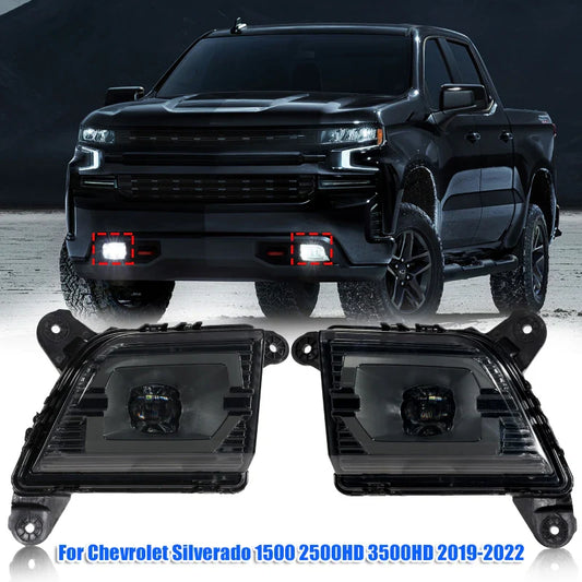 2pcs Car Front Bumper Driving Fog Lights Kit for Chevrolet Silverado 1500 2500HD 3500HD 2019-2022