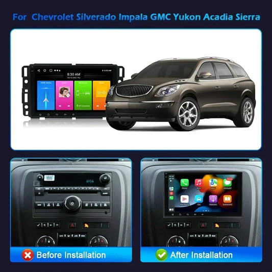 8inch Wireless Android13 For Chevrolet Silverado Impala GMC Yukon Acadia Sierra  Carplay 4G Multimedia Car Radio 2 Din Screen