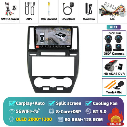Android 14 Carplay Auto 2K Screen Car Radio Multimedia Player For Land Rover Freelander 2 2006 - 2012 DSP 2din Autoradio Stereo