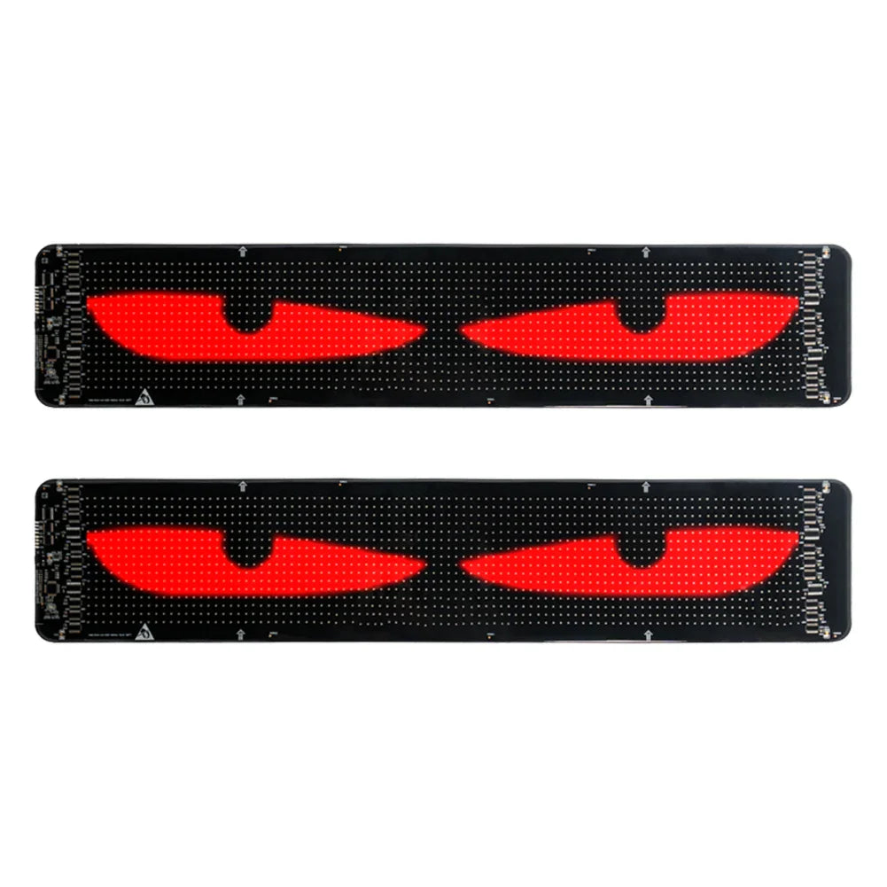 LED Car Front Rear Windshield Glass Light USB Car Demon Eyes Flexible Display Screen Light DIY Programmable for Store/Bar/Trucks