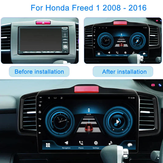 WIFI For Honda Freed 1 2008 - 2016 Car Radio Multimedia Video Player Navigation GPS Android Auto QLED Screen No 2din 2 din DVD