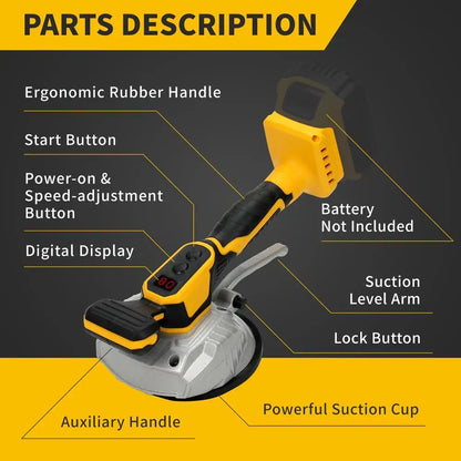 Cordless Tile Vibration Leveling Machine Portable 20V Battery Powered Tool Suction Cup 110LBS 8 Adjustable Speed Digital Display power tools