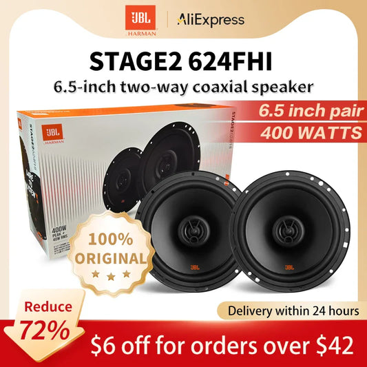 JBL 6.5-inch 400W HIFI coaxial subwoofer full-band range car speaker treble midrange music stereo speaker