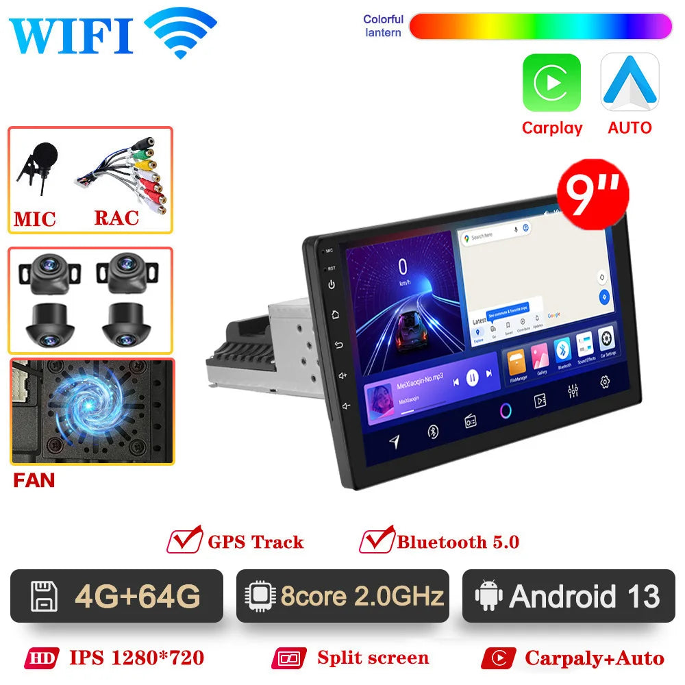1din Android 13 Car Radio wireless Carplay Android Auto Multimedia Video Player Universal 9/10 inch RDS AHD DVR GPS 1 din Stereo