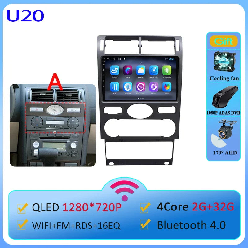 Car Android 13  For Ford Mondeo 3 2000-2007 Car Radio Multimedia Video Player Navigation GPS No 2 din Dvd 4G WIFI Carplay Stereo
