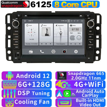A76 7870 Android 13 12G+256G Car Radio GPS Screen Stereo For GMC Yukon Acadia Chevrolet Tahoe Sierra Avalanche CarPlay Bluetooth