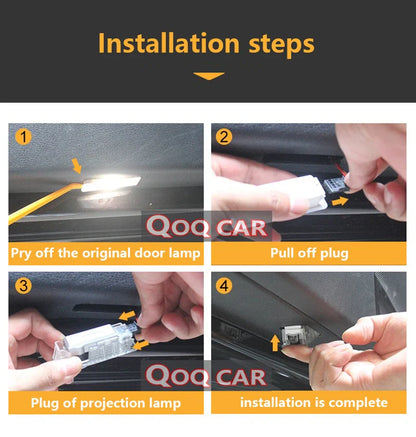 LED Car Welcome Laser Light For Rolls Royce Phantom Cullinan Ghost Spectre Wraith Projector Shadow Icon Decorative Lamp HD Glass