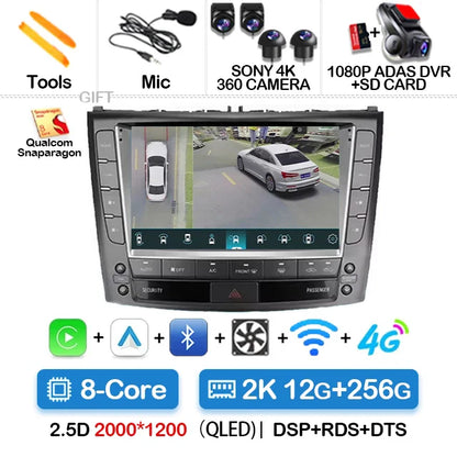Android 14 Car Radio For Lexus IS250 IS300 XE20 IS220 IS350 2005 - 2012 Multimedia Video Player NAVI GPS 4G WIFI Carplay Auto BT