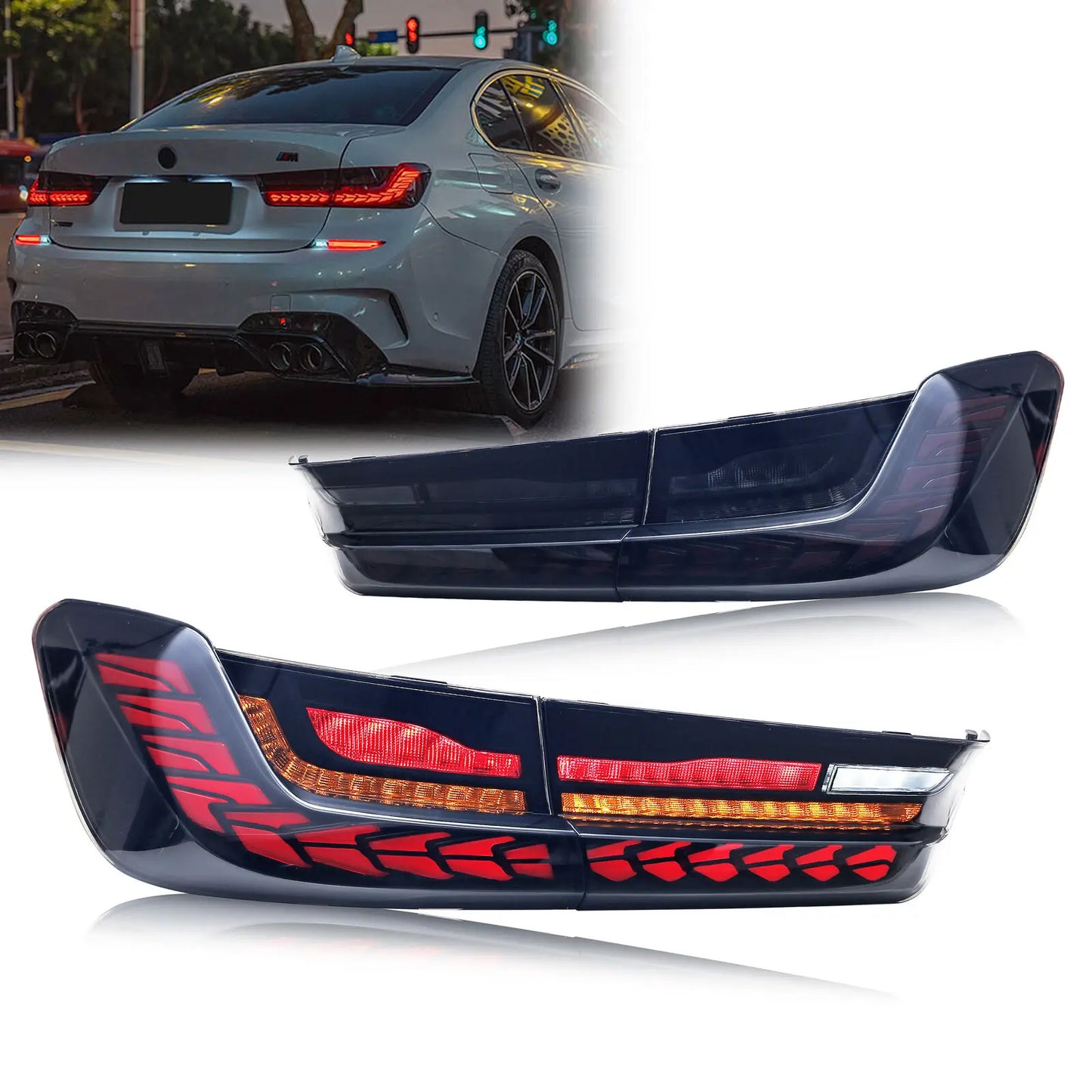 LED GTS Tail Lights for BMW 3-Series G20 G28 G80 Saloon 2019-2024 Start-up Animation Sequential Turn Signal Rear Lamps Assembly