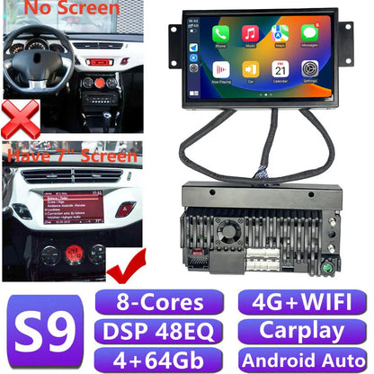 7inch Screen Carplay Android Auto Multimedia Player Audio Autoradio 4G Navigation Head Unit For Citroen C3 DS3 Car Radio Stereo