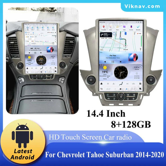 Viknav Car Radio For 2014-2020 Chevrolet Suburban Tahoe GMC Yukon  14.4 Inch Wireless Carplay GPS Navigation Multimedia Player