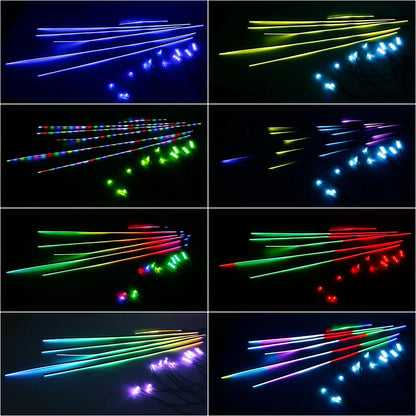 18 in 1 Dual Zone Symphony LED Car Ambient Light Rainbow Neon RGB Acrylic Strip Interior Decoration Streamer Atmosphere Lamp 12V